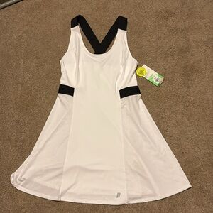 Prince White Tennis Dress with Black Straps